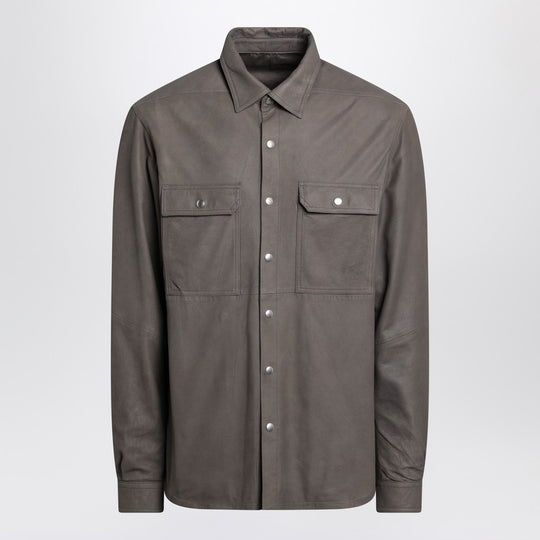 Mud-Colored Cotton-Blend Shirt