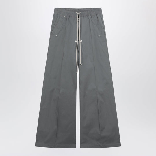Wide Bela Trousers In Grey Cotton