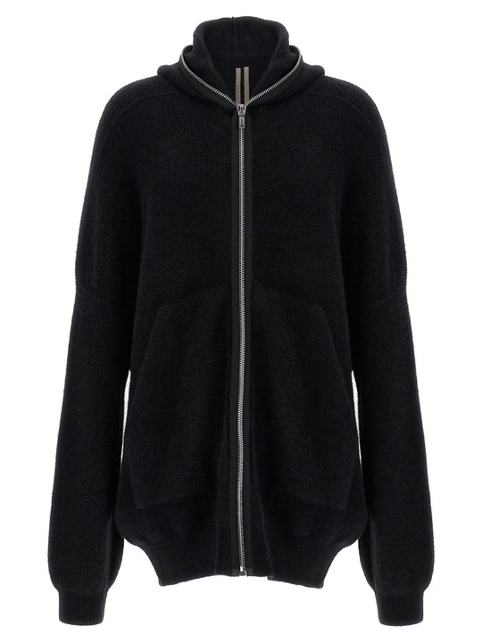 Hooded Wool Cardigan Sweaters And Cardigans Black