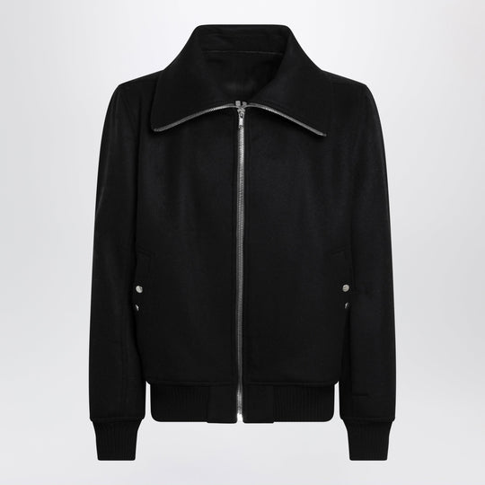 Dracuflight High-Neck Bomber Coat In Virgin Wool, Black