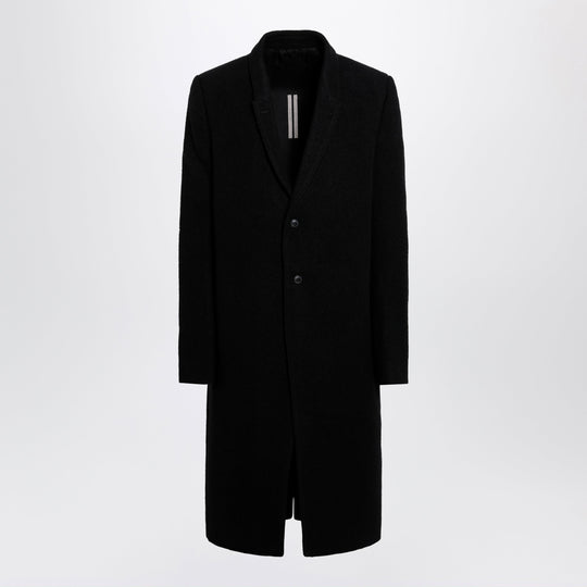 Black Single-Breasted Wool Coat
