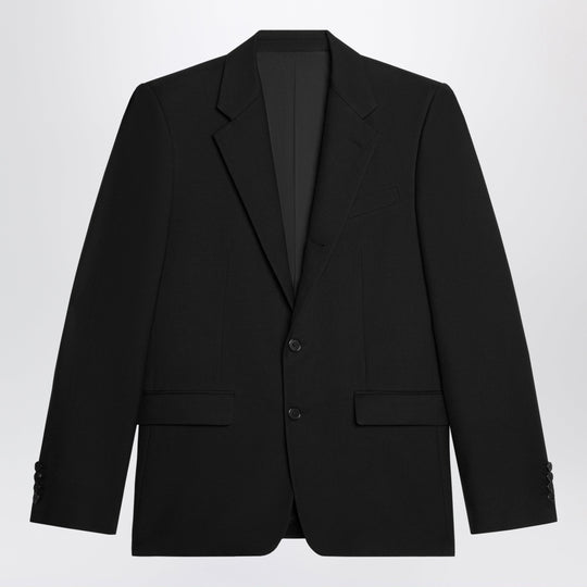 Black Single-Breasted Wool Jacket