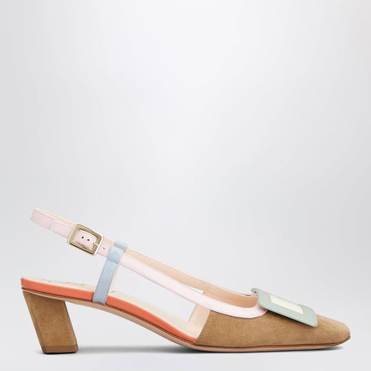 Belle Vivier Multicoloured Suede Slingback