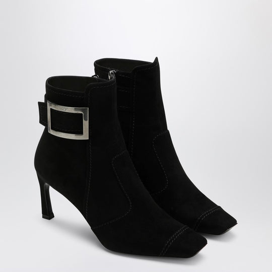 Black Trompette Suede Ankle Boot