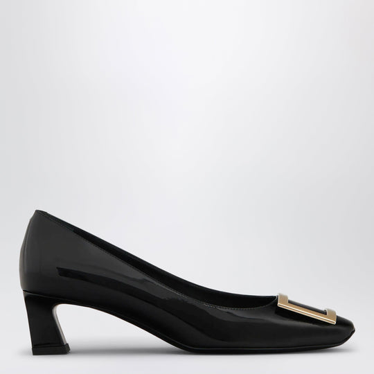 Black Patent Leather Trompette Pumps