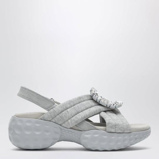 Viv' Run Slingback Sandals Grey With Crystals