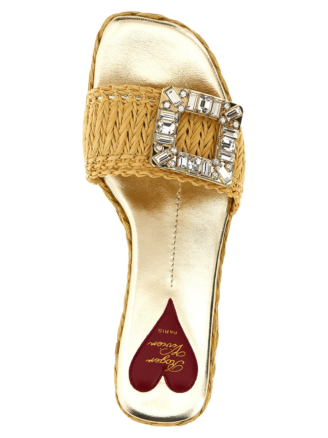 Roger Vivier Raffia Jewel Sandals - Beige | 2a1becea96ef957fe76a30739dc1b1095e94668a
