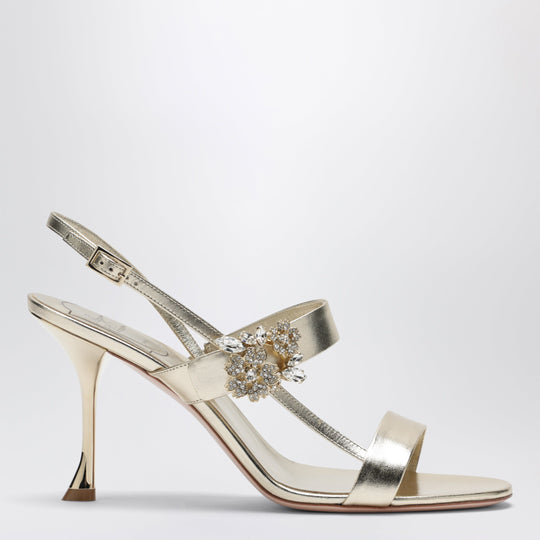 Gold Leather Efflorescence Sandals