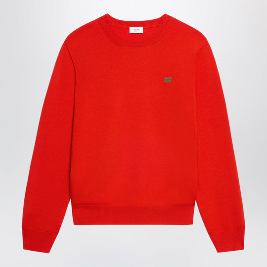 Poppy Red Fine Wool Crew-Neck Jumper