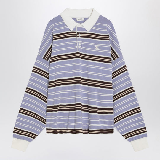 Triomphe Striped Lilac/Brown/Écru Polo Shirt
