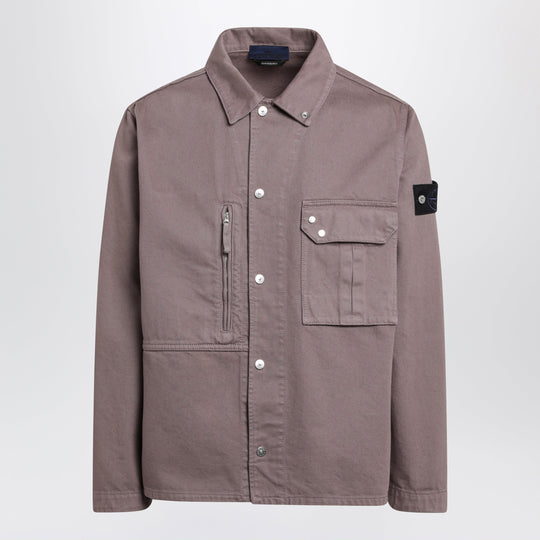 Purple/Grey Cotton Shirt Jacket