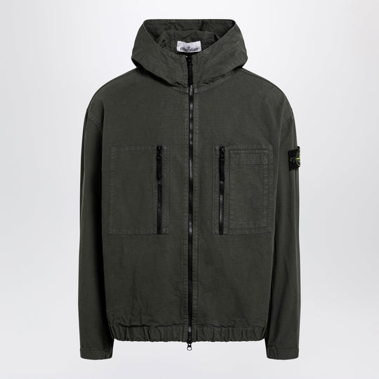 Anthracite Grey Cotton Zip-Up Jacket