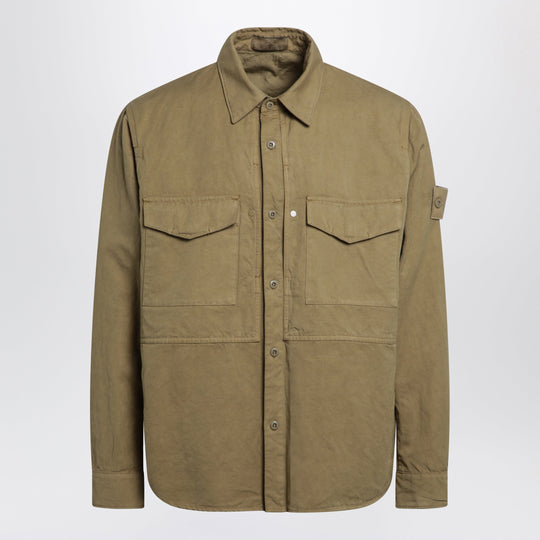 Beige Cotton And Linen Overshirt