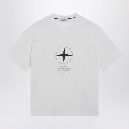 Regular-Fit Organic Cotton T-Shirt With Print In White