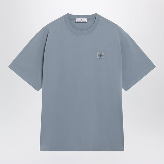 Blue T-Shirt With Compass Logo Patch