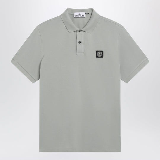 Sage Polo Shirt With Compass Logo Patch