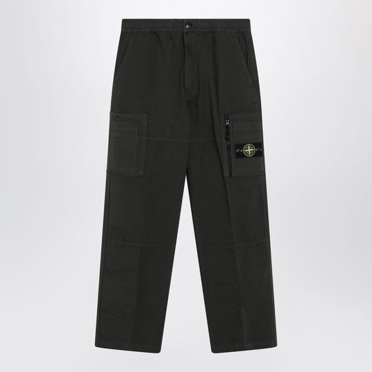 Loose Cargo Trousers In Grey Cotton Ripstop