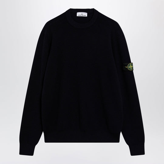 Navy Blue Wool Crewneck Sweater