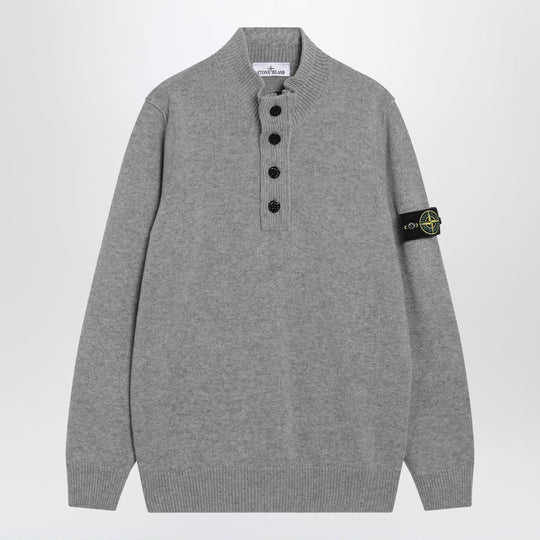 Grey Mélange Wool Blend Sweater