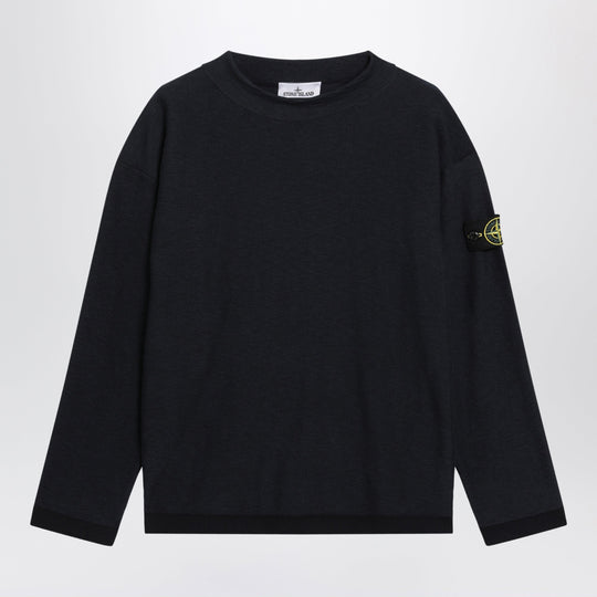 Navy Blue Crater Neck Jumper