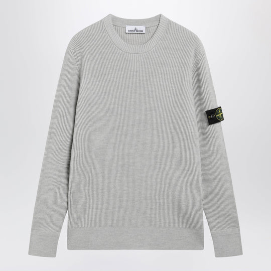 Sand Ribbed Crew-Neck Sweater