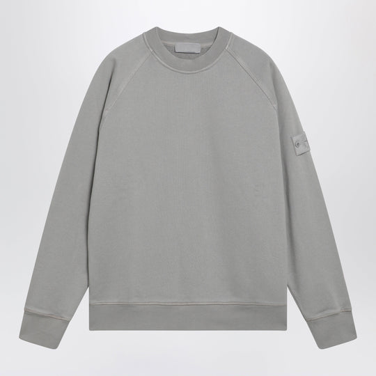 Ghost Grey Cotton Crew Neck Sweatshirt