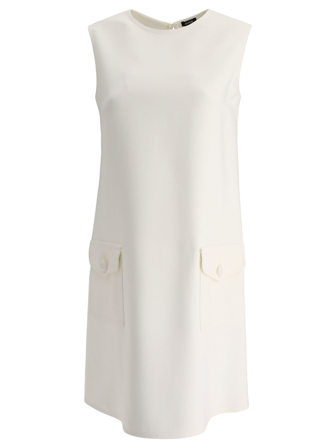 Aspesi Sleeveless Dress With Pockets Dresses - White | 10307afdcb386801da09a90175bd559defa34251