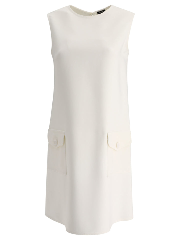 Aspesi Sleeveless Dress With Pockets Dresses - White | 10307afdcb386801da09a90175bd559defa34251