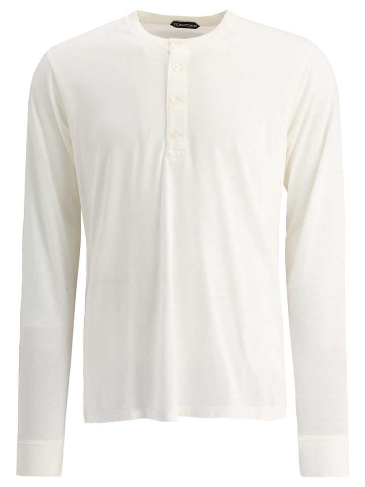 Tom Ford Henley T-shirts - White | 468ed5a97cd8a2599693c955acdeb15ad5033abb