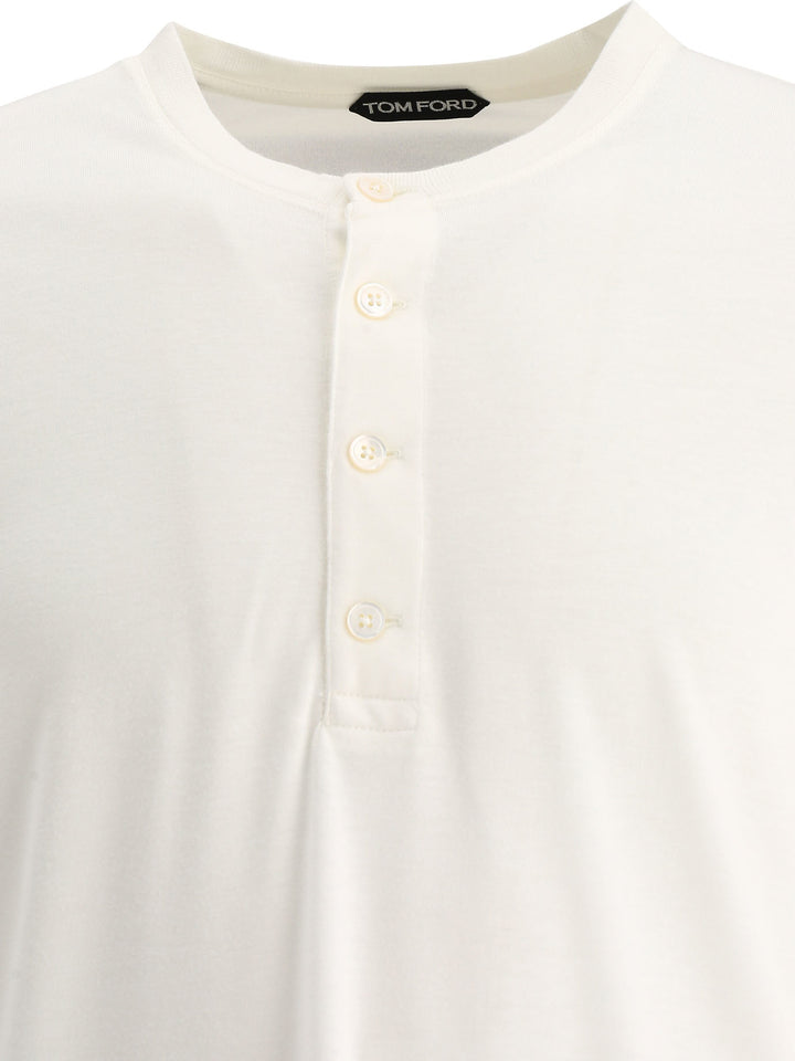 Tom Ford Henley T-shirts - White | 007b61c257929eb77aa2e454c75633d857ade048