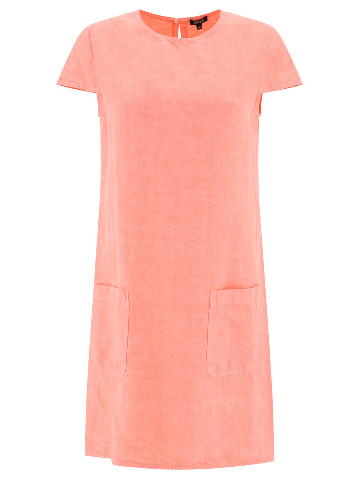 Aspesi Linen Dress With Pockets Dresses - Pink | 4ad3bc73a427d173663b6a0d9ba7fd6b1dd7913c