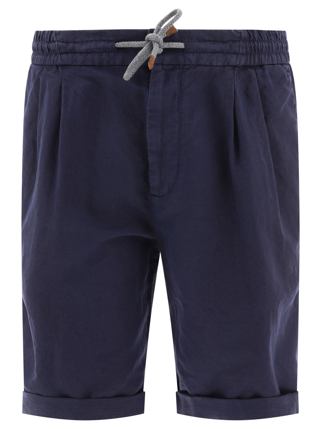 Brunello Cucinelli Bermuda  With Drawstring And Pleats Shorts - Blue | 4f864a597e51feb3760c105442862ca59b6954cd