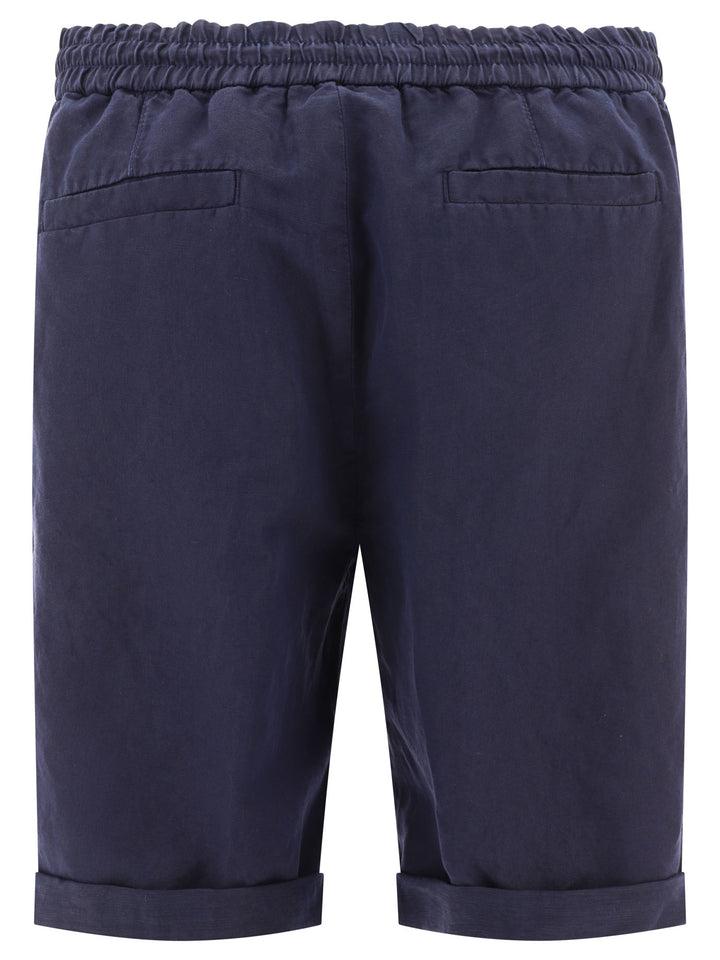 Brunello Cucinelli Bermuda  With Drawstring And Pleats Shorts - Blue | 5f7ebbb3a090a4558d6fb00eb82b6cda68aa7c2b