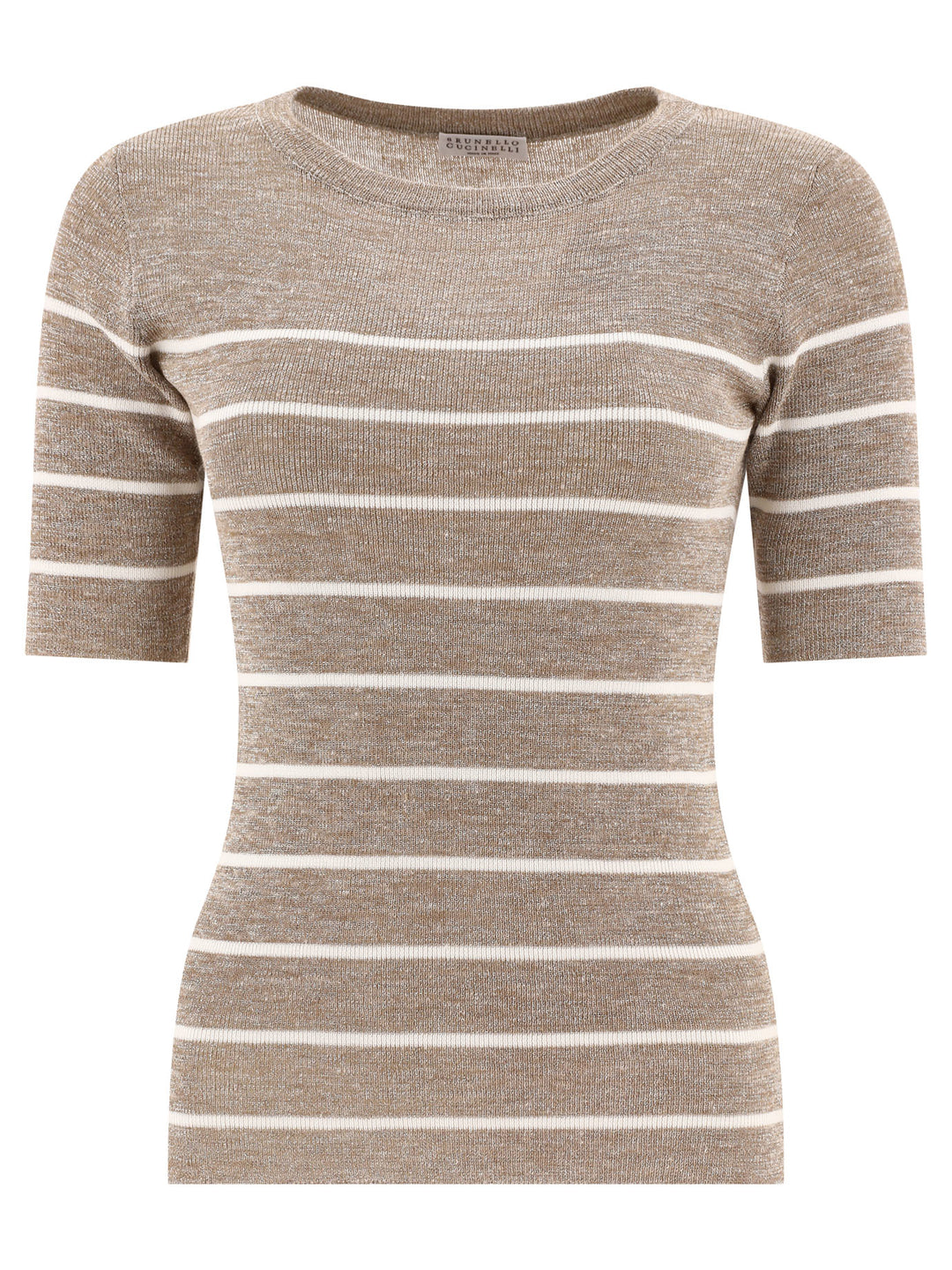 Brunello Cucinelli Striped Sweater Knitwear - Beige | 2c6cfdb162c7ebc7b4dc73db802a627c19a9a60f