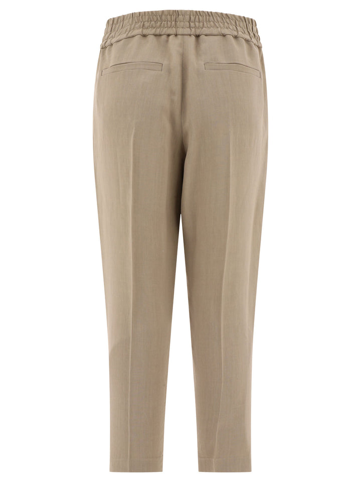Brunello Cucinelli Baggy Pull-Up Trousers - Beige | 569477a9e27a2190d31b97abadbd303feb864777