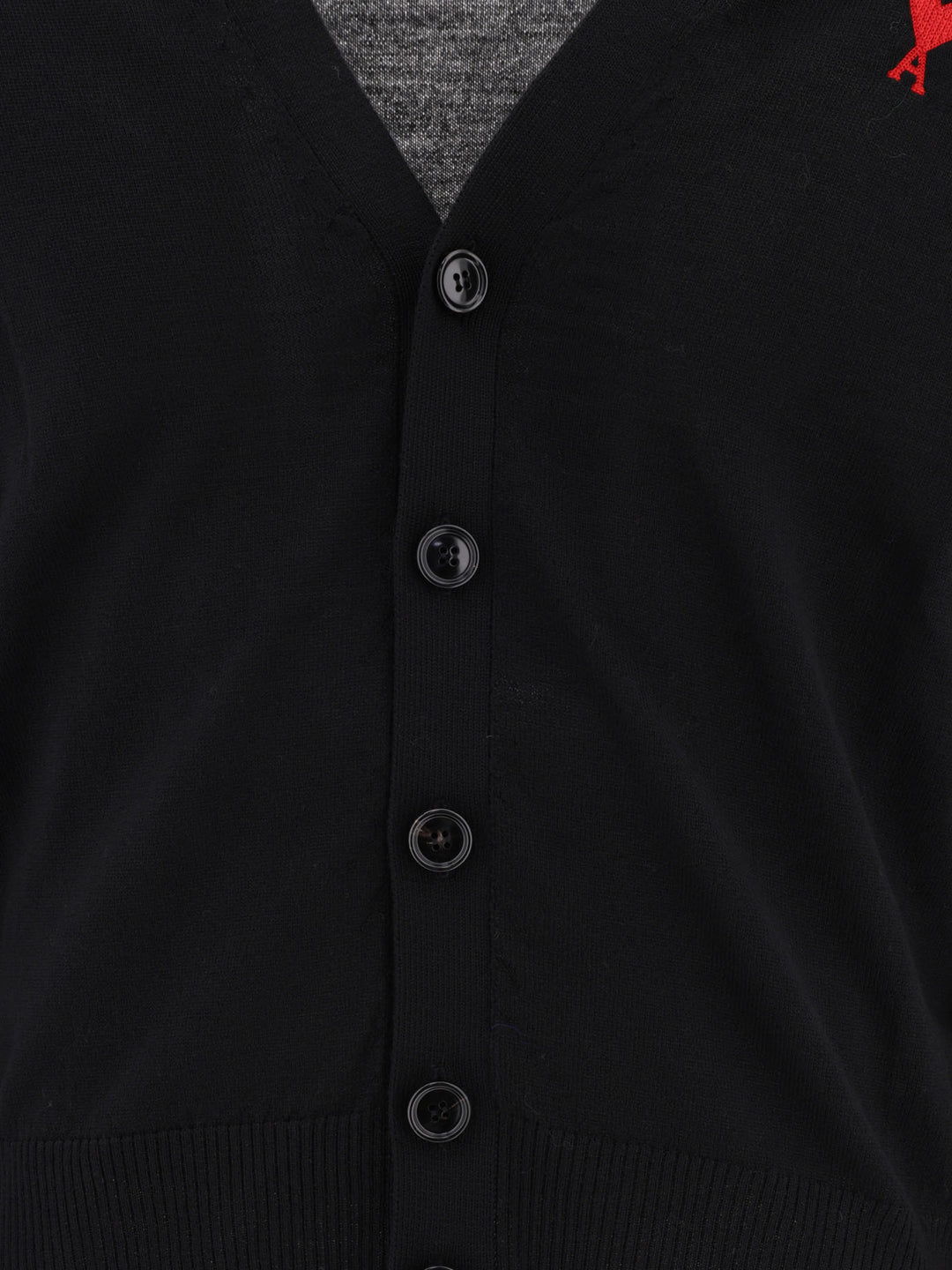 Ami Paris Ami De Coeur Knitwear - Black | 6695e653278366e879e0f95eb64dd563acca36cf