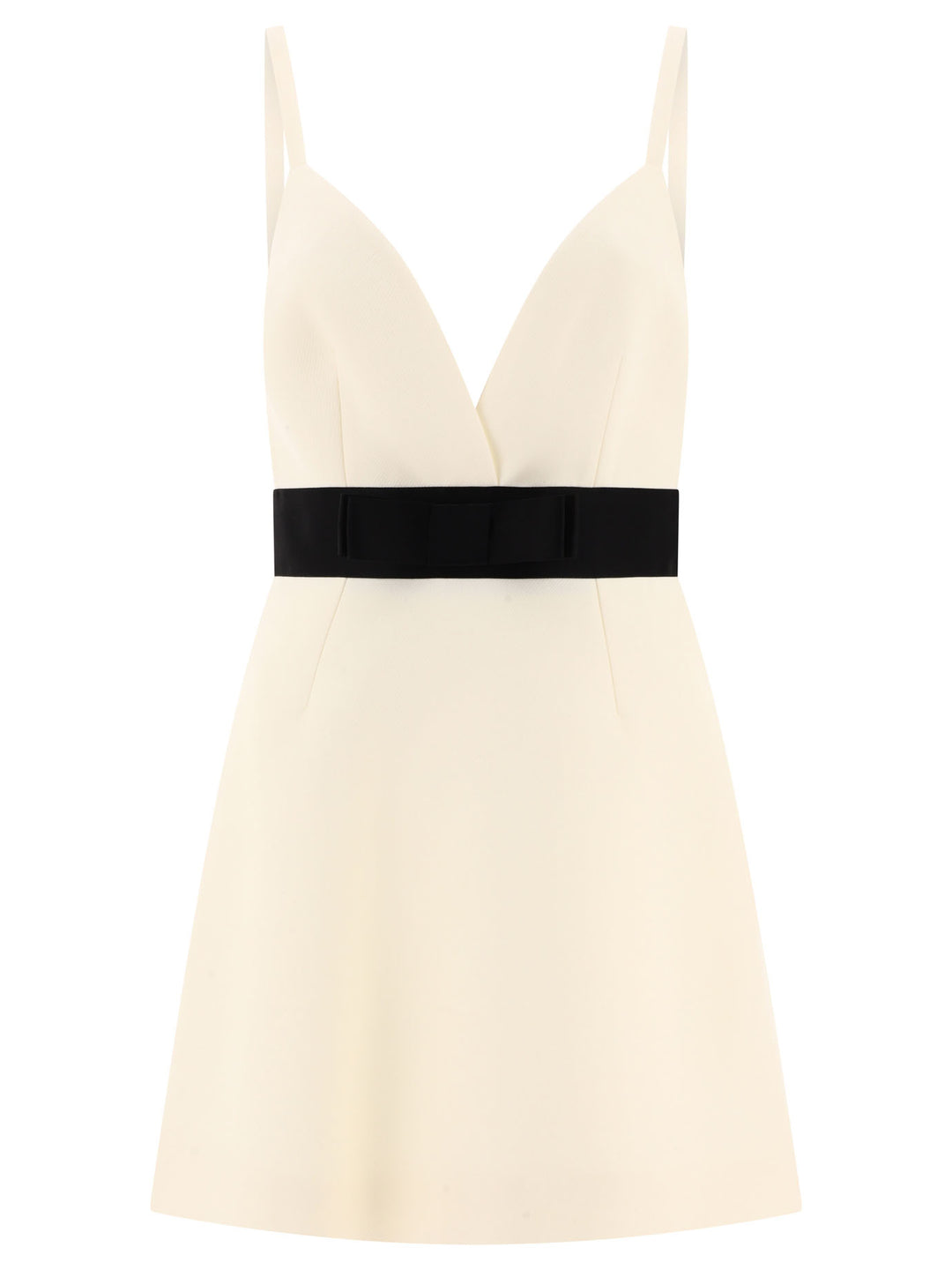 Dolce & Gabbana Woolen Dress With Satin Belt And Straps Dresses - White | 680f9fe5cf6ff7aaafb10da84ee46af0d35eafda