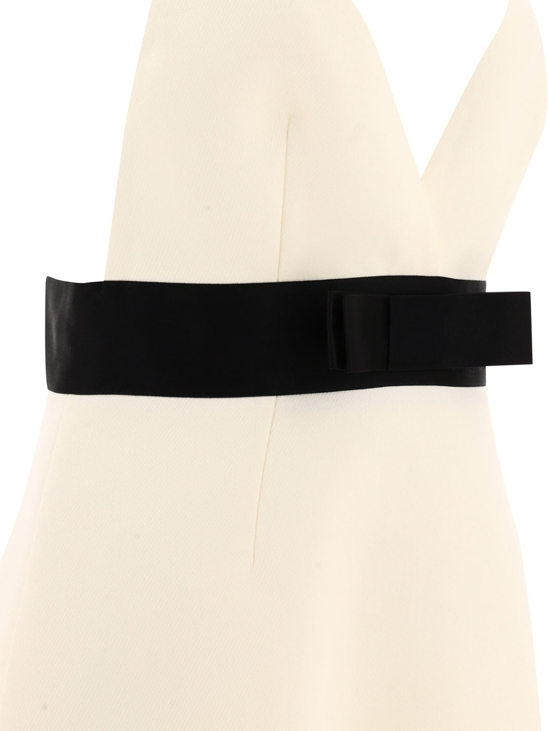 Dolce & Gabbana Woolen Dress With Satin Belt And Straps Dresses - White | 4b61eca5d00a4fecb5935cab7c7ec741bd81d6c9