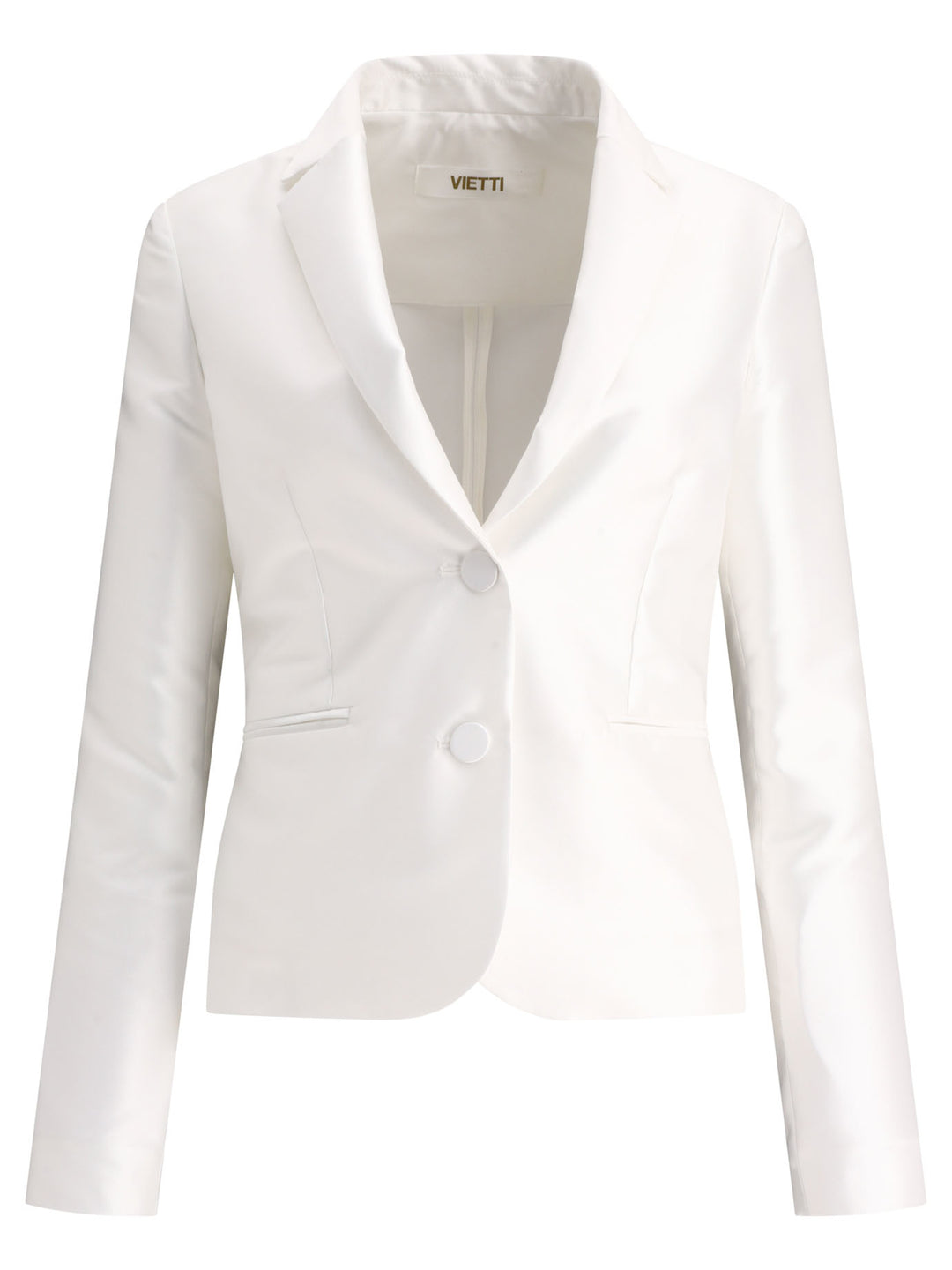 F.It Satin Single-Breasted Blazer Jackets and Coats - White | edfeee8ac9308e41d1883e3bb939b164006e86db