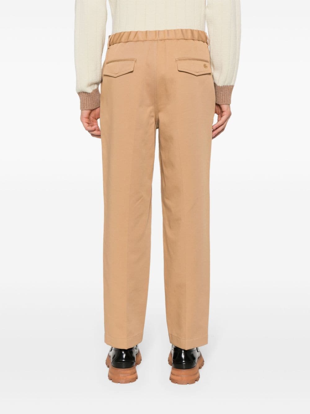 Gucci Pantaloni In Cotone Con Dettaglio Web Trousers - Beige | b73fc3fe805a6332f537be8dacd1881159424e02
