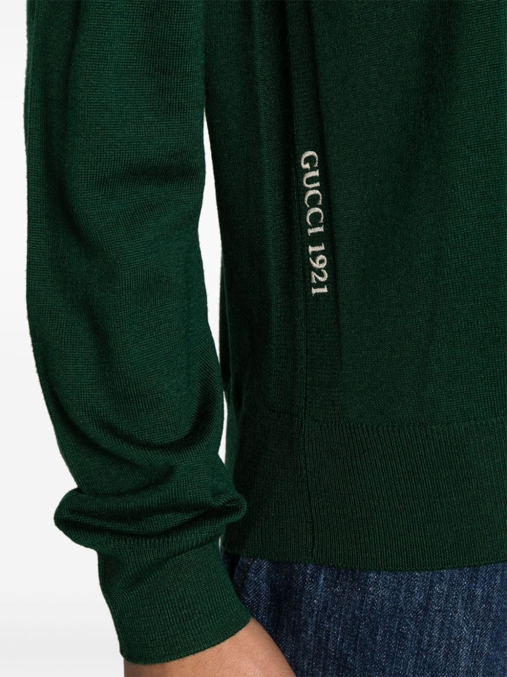 Gucci Maglione Con Logo Ricamato Sul Fianco Knitwear - Green | 788c3f83ffc983cf7b0ce949d916e0edd1c172d0