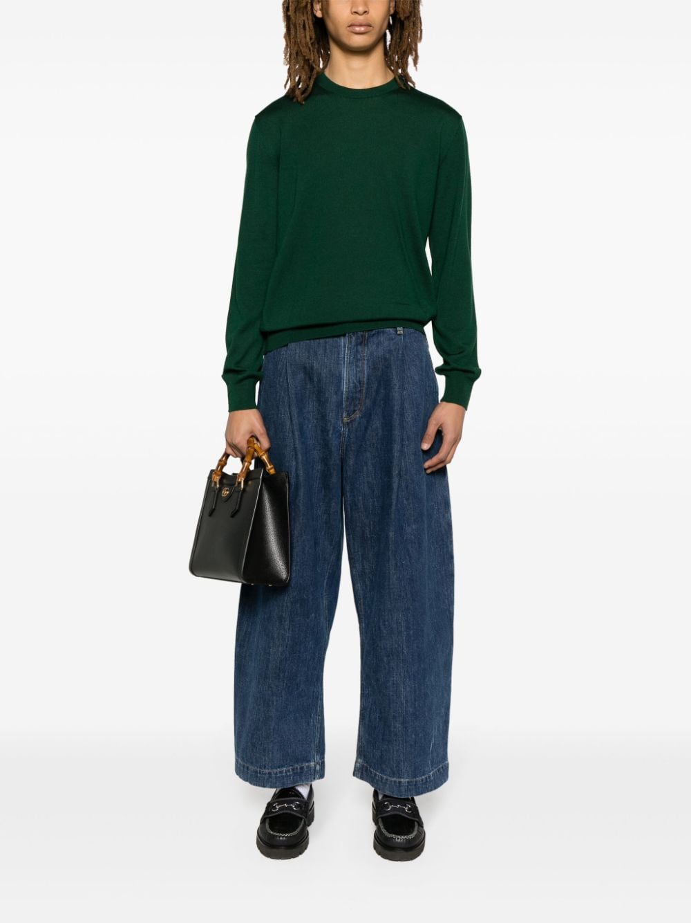 Gucci Maglione Con Logo Ricamato Sul Fianco Knitwear - Green | 741bfc29e525ecd9393aca6894827a67413f6c28