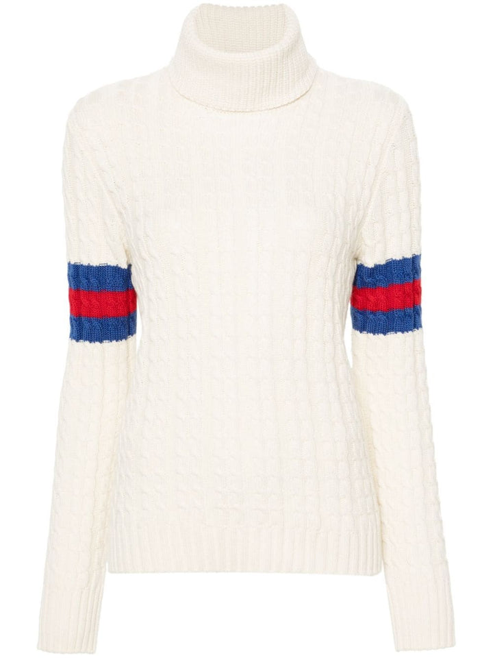 Gucci Maglione Lavorato A Maglia A Trecce Knitwear - White | 6508bc291e2496ef30feb300b572bb6a61ce7a6b