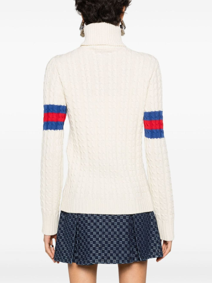 Gucci Maglione Lavorato A Maglia A Trecce Knitwear - White | a1cb93057b637c3899613b9367ac894f0356c0e9