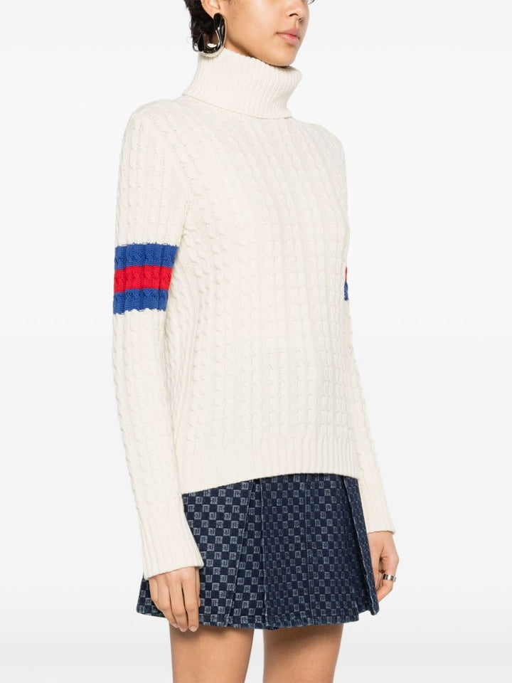 Gucci Maglione Lavorato A Maglia A Trecce Knitwear - White | 2cd1f95e3f9fbad666c8725de1b397e8878e45eb