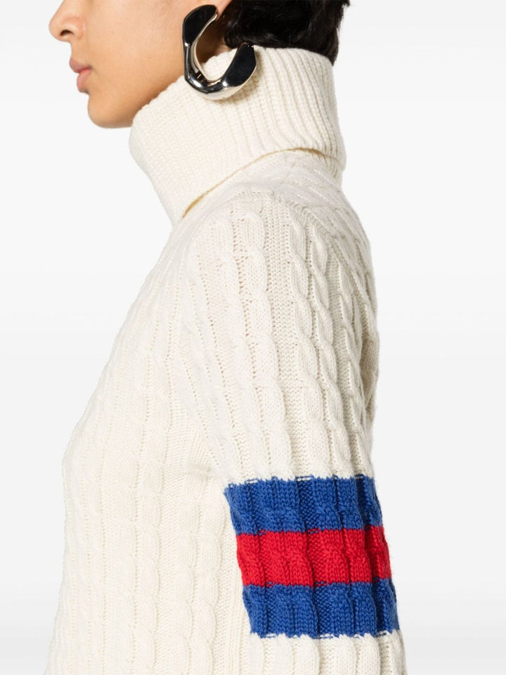 Gucci Maglione Lavorato A Maglia A Trecce Knitwear - White | 292e1f92473ad7a3f609ca92a9f428b8f7801f8e
