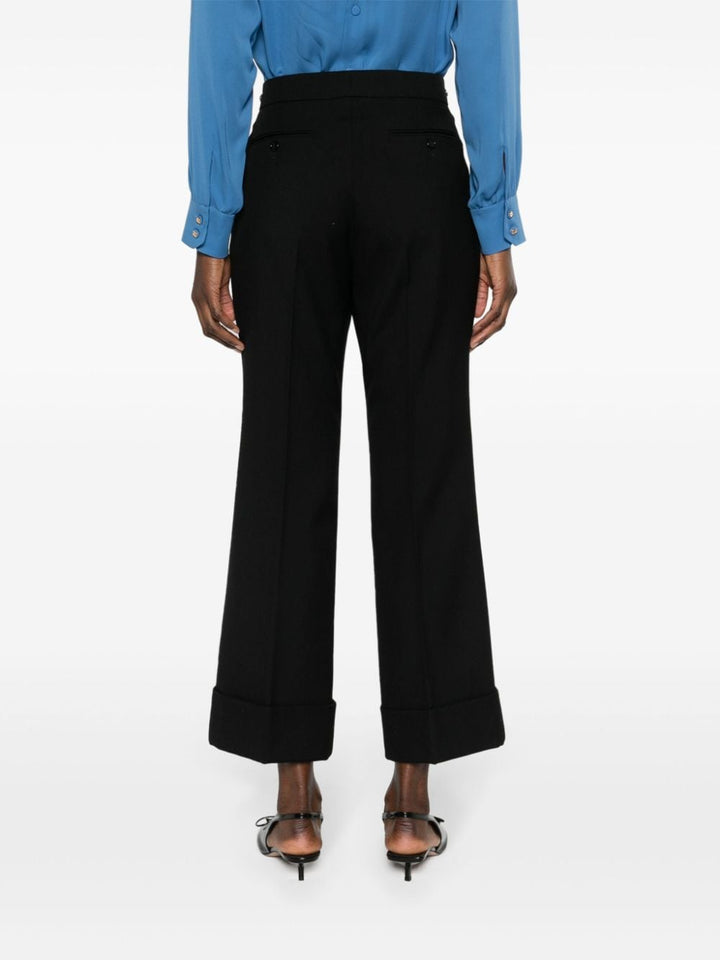 Gucci Pantaloni Sartoriali In Lana A Vita Media Trousers - Black | 53fb2ab7f9b50e78c89e503c596ac96d5a3ccc19