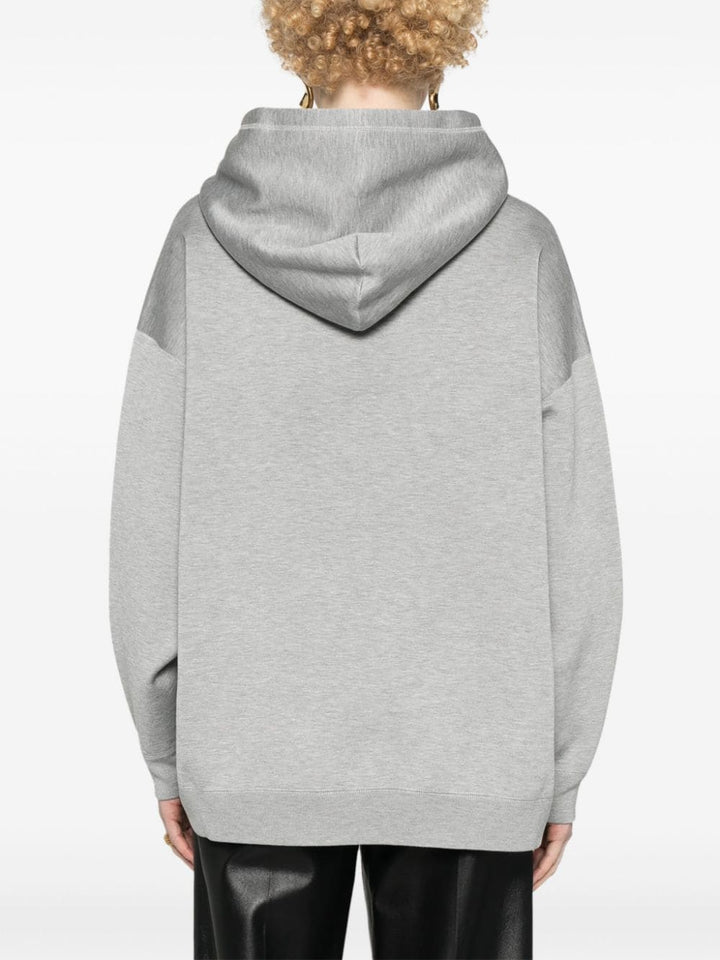 Gucci Felpa Con Cappuccio Effetto Mélange Con Logo In Rilievo Sweatshirts - Grey | bc1cdea9e7afca34483c2fca11b44b0a9aced7e6