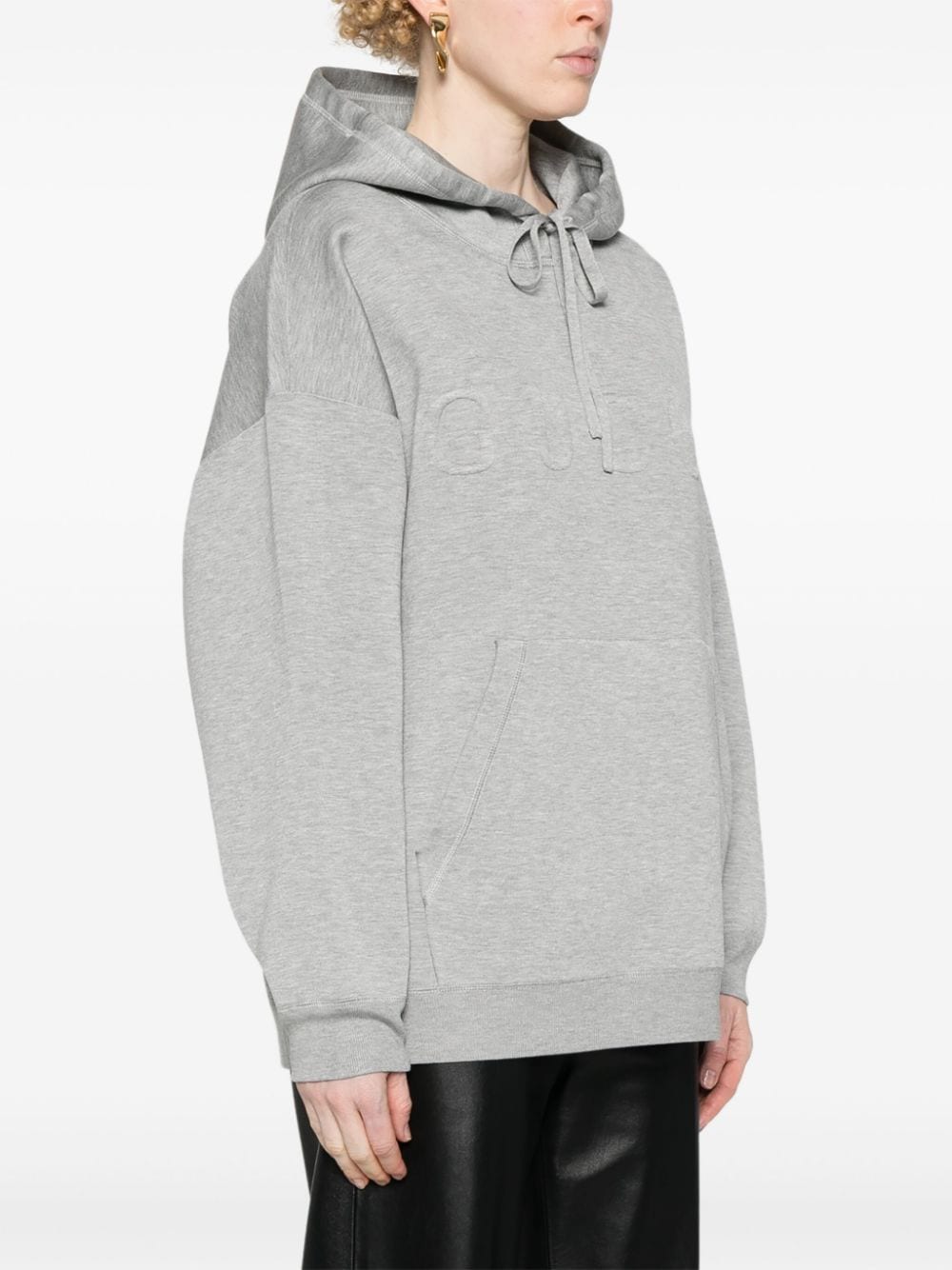 Gucci Felpa Con Cappuccio Effetto Mélange Con Logo In Rilievo Sweatshirts - Grey | 3337cf6c7b83b527f5f1891d87a0afa044ebbd8f