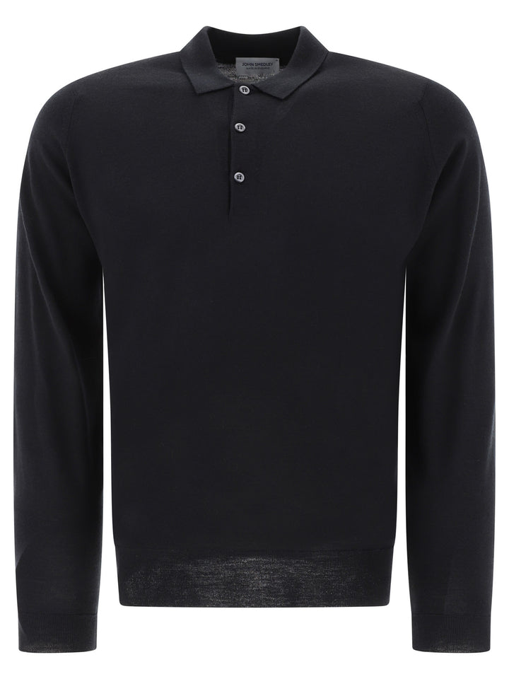 John Smedley Belper Polo shirts - Black | 14df412f74c5d8c85f52cacd6d542abb5cd9c102